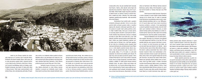 Ukázka, náhled dvojstránky z knihy Šumava - krajina pod sněhem