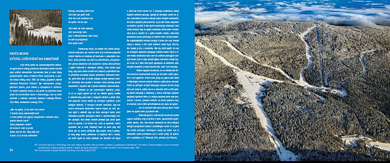 Ukázka, náhled dvojstránky z knihy Šumava - krajina pod sněhem